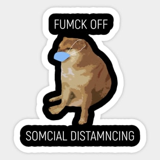 Cheems Social Distancing Sticker